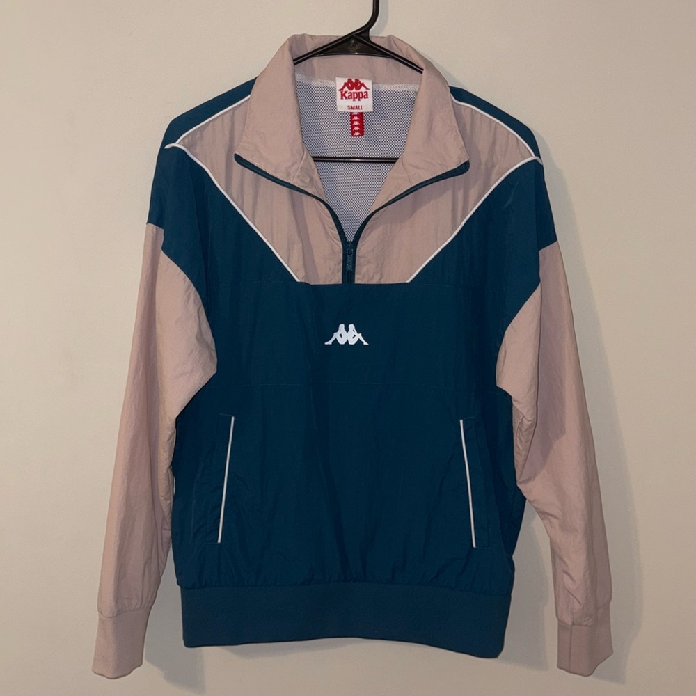 Kappa, water proof, zip up henley, size small